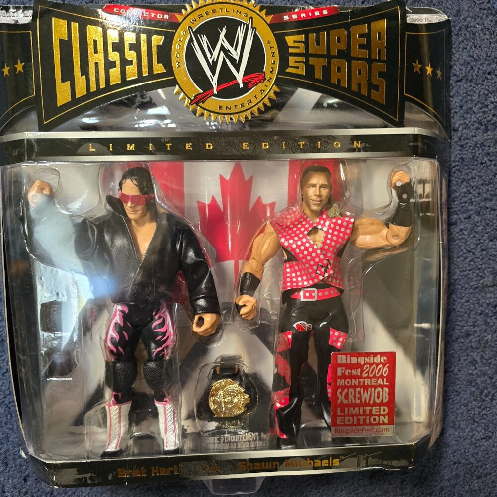 WWE CLASSIC SUPERSTARS Screw Job Bret Hart Shawn Michaels Limited Edition 2006